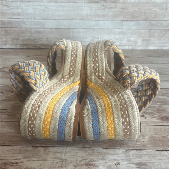 Castaner Blue and Yellow Woven Platform Sandals - Picture 9 of 11